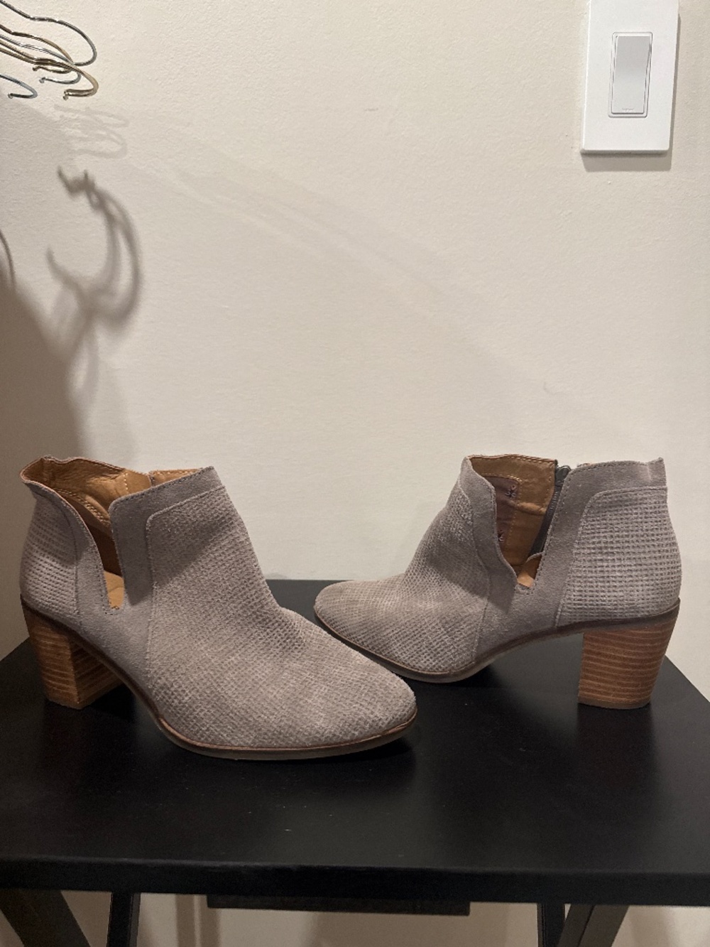Gray suede Lucky Brand ankle boots
